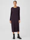 Eileen Fisher Stretch Jersey Knit Jewel Neck Dress In Purple