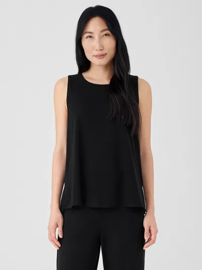 EILEEN FISHER STRETCH JERSEY KNIT JEWEL NECK TANK