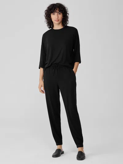 Eileen Fisher Stretch Jersey Knit Jogger Pant In Black