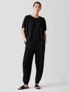Eileen Fisher Stretch Jersey Knit Lantern Jogger Pant In Black