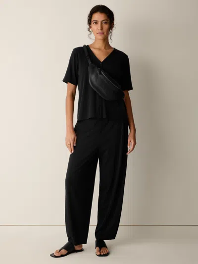 Eileen Fisher Stretch Jersey Knit Lantern Pant In Black