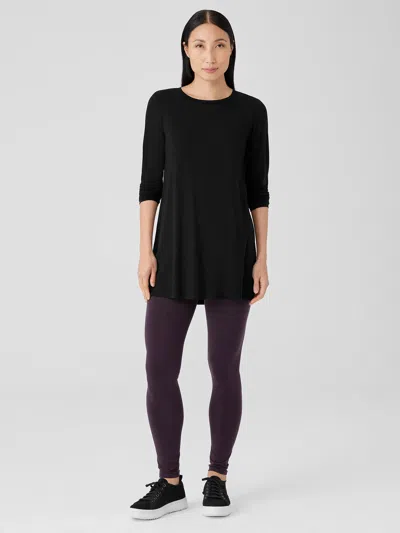 Eileen Fisher Stretch Jersey Knit Leggings In Black