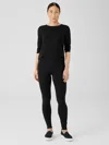 Eileen Fisher Stretch Jersey Knit Leggings In Black