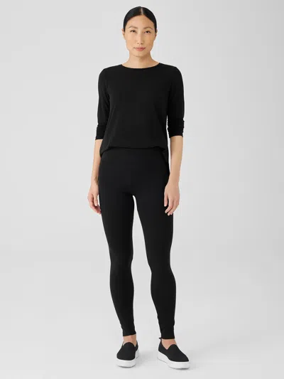 Eileen Fisher Stretch Jersey Knit Leggings In Black