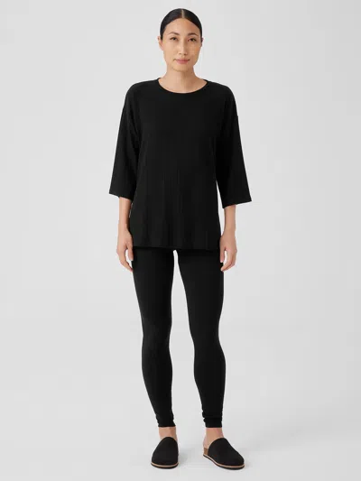 Eileen Fisher Stretch Jersey Knit Leggings In Black