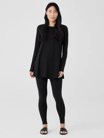 Eileen Fisher Stretch Jersey Knit Leggings In Black