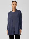 Eileen Fisher Stretch Jersey Knit Long Cardigan In Blue