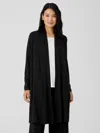 Eileen Fisher Stretch Jersey Knit Long Jacket In Black