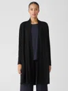 Eileen Fisher Stretch Jersey Knit Long Jacket In Black