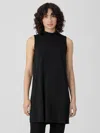 Eileen Fisher Stretch Jersey Knit Mock Neck Long Tank In Black