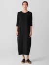 Eileen Fisher Stretch Jersey Knit Round Neck Dress In Black