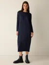 Eileen Fisher Stretch Jersey Knit Oval Dress In Blue