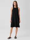 Eileen Fisher Stretch Jersey Knit Round Neck Tank Dress In Black