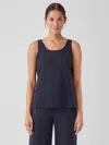 Eileen Fisher Stretch Jersey Knit Scoop Neck Tank In Black