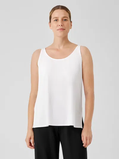 Eileen Fisher Stretch Jersey Knit Scoop Neck Tank In White