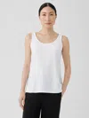 Eileen Fisher Traceable Cotton Jersey Scoop Neck Tank In White