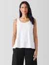 Eileen Fisher Stretch Jersey Knit Scoop Neck Tank In White