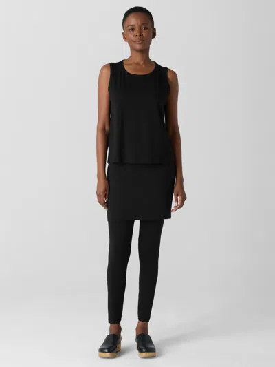 Eileen Fisher Stretch Jersey Knit Skirted Legging In Black