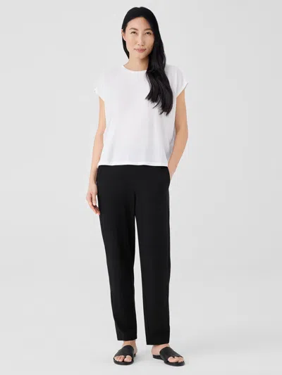 Eileen Fisher Stretch Jersey Knit Slouchy Pant In Black