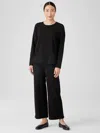 Eileen Fisher Stretch Jersey Knit Straight Pant In Black