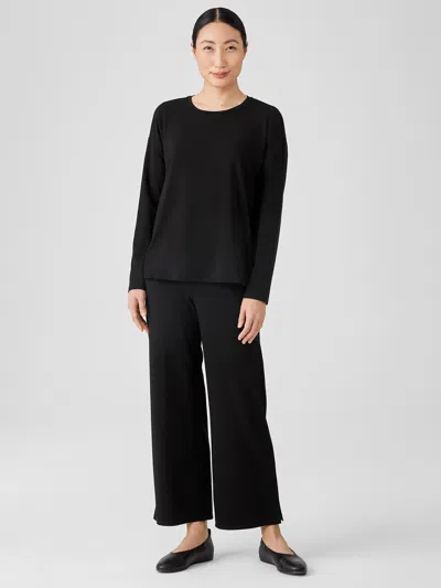 Eileen Fisher Stretch Jersey Knit Straight Pant In Black