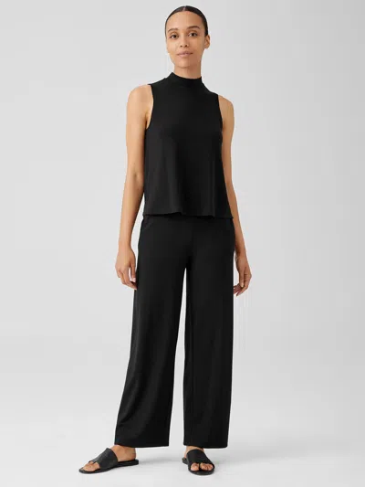 Eileen Fisher Stretch Jersey Knit Straight Pant In Black