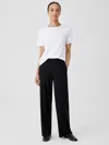 Eileen Fisher Stretch Jersey Knit Straight Pant In White