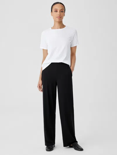 Eileen Fisher Stretch Jersey Knit Straight Pant In White