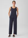 Eileen Fisher Stretch Jersey Knit Straight Pant In Blue