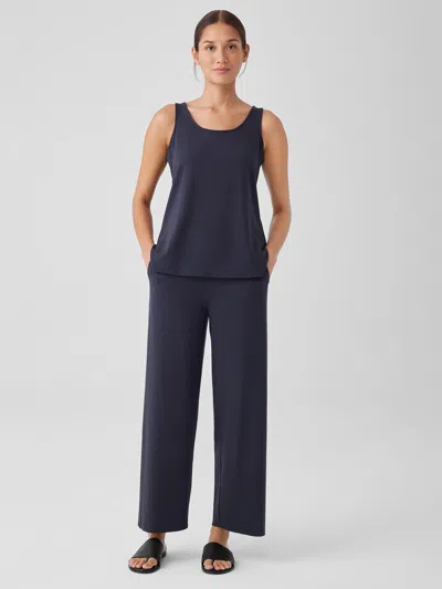Eileen Fisher Stretch Jersey Knit Straight Pant In Blue