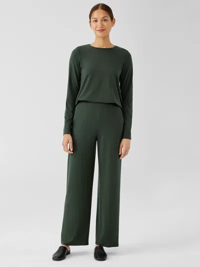 Eileen Fisher Stretch Jersey Knit Straight Pant In Green
