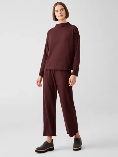 Eileen Fisher Stretch Jersey Knit Straight Pant In Brown