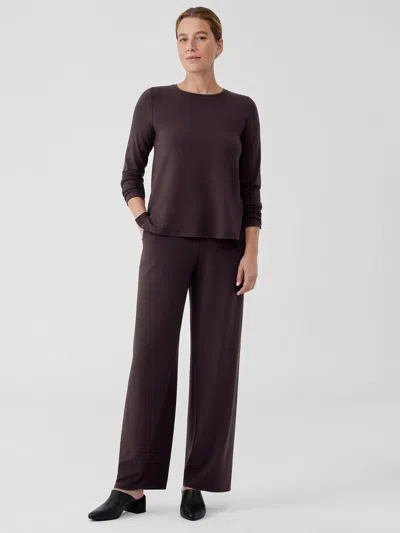 Eileen Fisher Stretch Jersey Knit Straight Pant In Purple