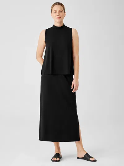 Eileen Fisher Stretch Jersey Knit Straight Skirt In Black