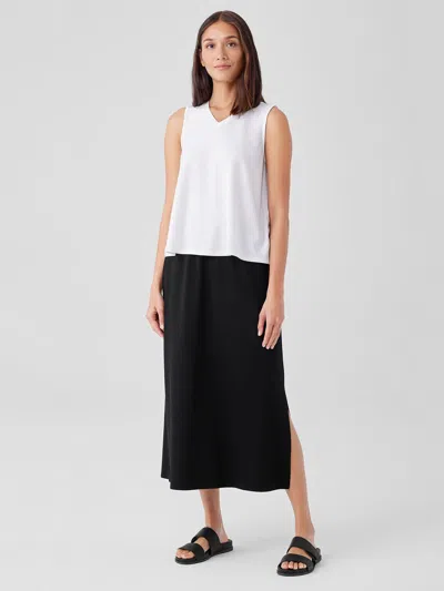 Eileen Fisher Stretch Jersey Knit Straight Skirt In White