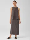 Eileen Fisher Stretch Jersey Knit Straight Skirt In Brown