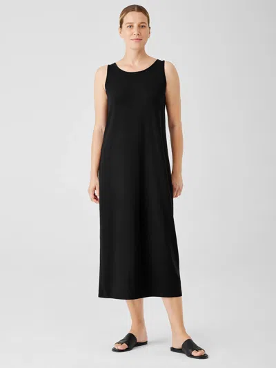 Eileen Fisher Stretch Jersey Knit Tank Dress In Black