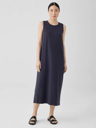 Eileen Fisher Stretch Jersey Knit Tank Dress In Blue