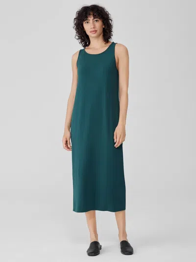 Eileen Fisher Stretch Jersey Knit Tank Dress In Green