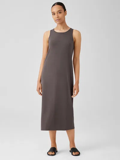 Eileen Fisher Stretch Jersey Knit Tank Dress In Brown