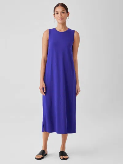 Eileen Fisher Stretch Jersey Knit Tank Dress In Blue