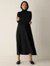 Eileen Fisher Stretch Jersey Knit Turtleneck Dress In Black