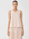 Eileen Fisher Stretch Jersey Knit V-neck Tank In Pink