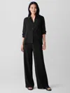Eileen Fisher Stretch Jersey Knit Wide-leg Pant In Black