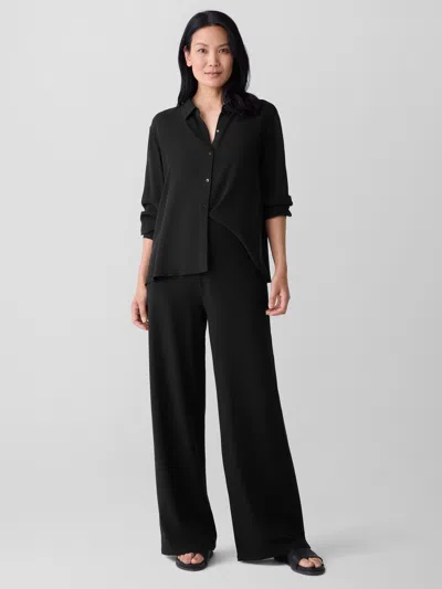Eileen Fisher Stretch Jersey Knit Wide-leg Pant In Black