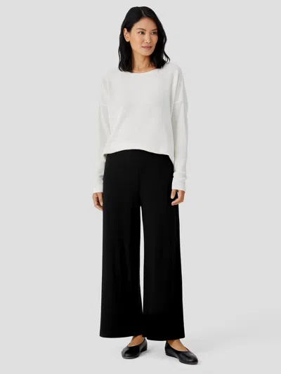 Eileen Fisher Stretch Jersey Knit Wide-leg Pant In Black