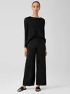 Eileen Fisher Stretch Jersey Knit Wide-leg Pant In Black