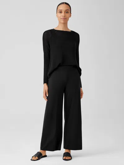 Eileen Fisher Stretch Jersey Knit Wide-leg Pant In Black