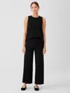 Eileen Fisher Stretch Jersey Knit Wide-leg Pant In Black