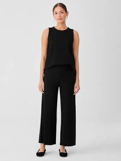 Eileen Fisher Stretch Jersey Knit Wide-leg Pant In Black